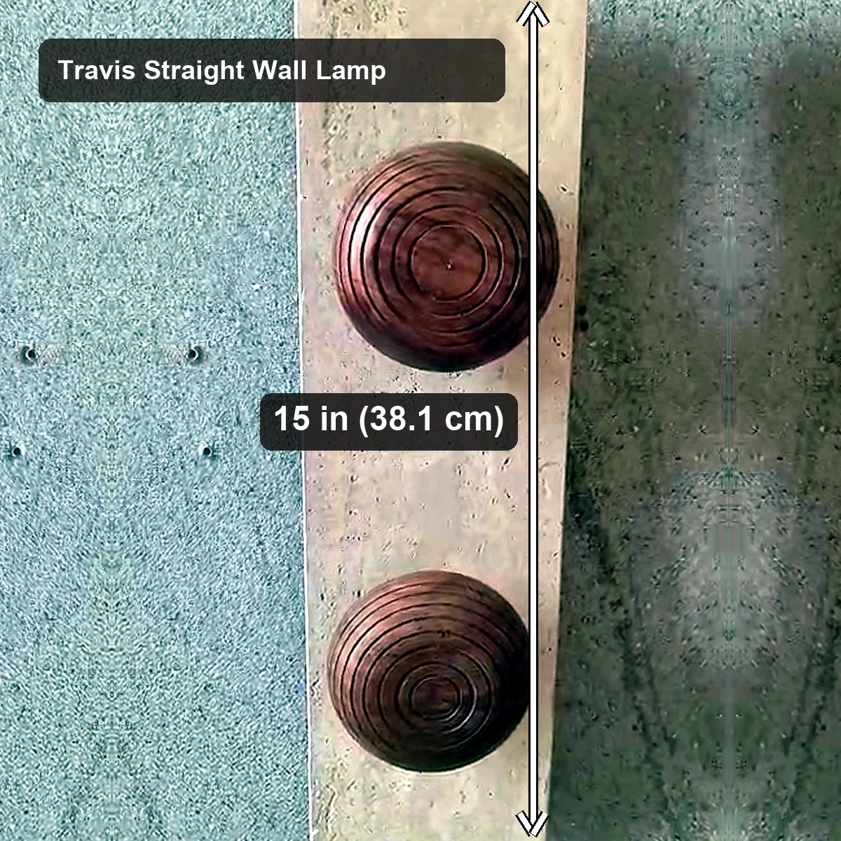 Travis Straight Wall Lamp - Travis Straight Wall Lamp - verified dimensions marked on real product image