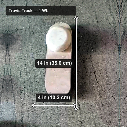Travis Track Marble Wall Light - Travis Track — 1 WL - verified dimensions marked on real product image