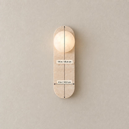 Travis Track 1 Light - generated dimension illustration, 14 in long by 4 in wide