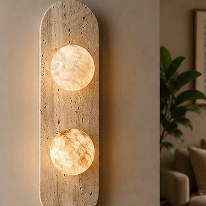 Travis Track Marble Wall Light - Travis Track - 2 WL - authentic mounted-wall product image