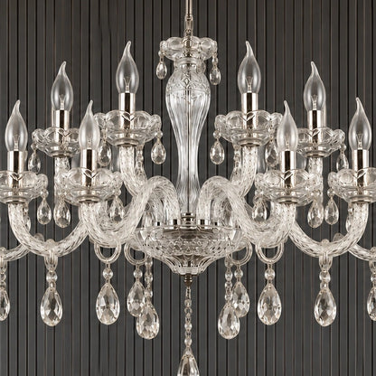 Full fixture detail showing the twelve-light two-tier composition