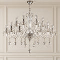 Twelve-light two-tier clear crystal chandelier, full product hero