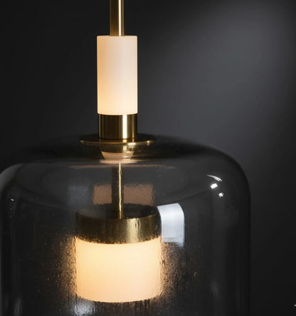 B&B Modern Smoked Glass Dome Pendant Light