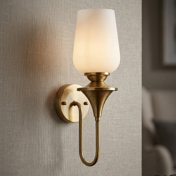 B&B Single Glass Wall Sconce Light Traditonal