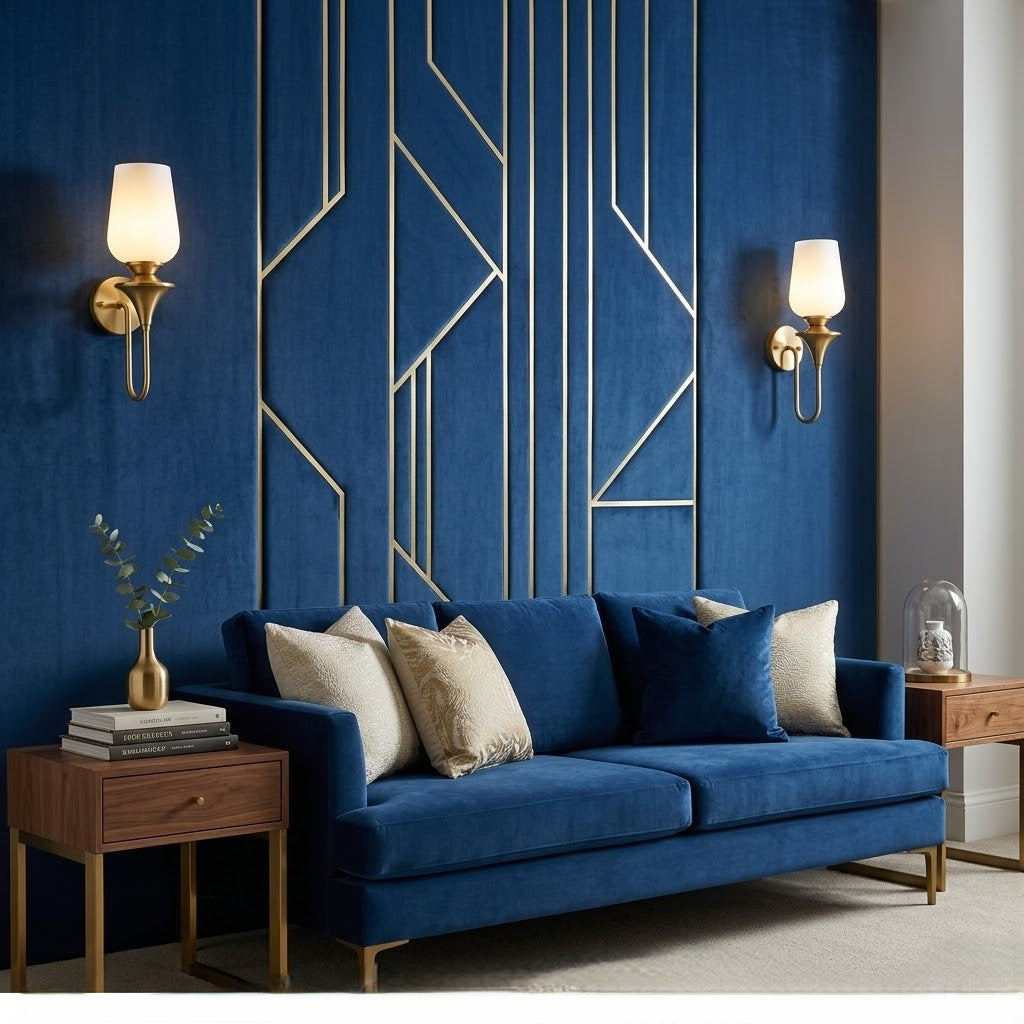 B&B Single Glass Wall Sconce Light Traditonal - Bliss and Birch