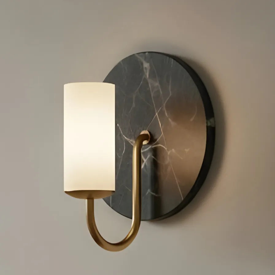 Vesta Green Marble Wall Lamp - Bliss and Birch