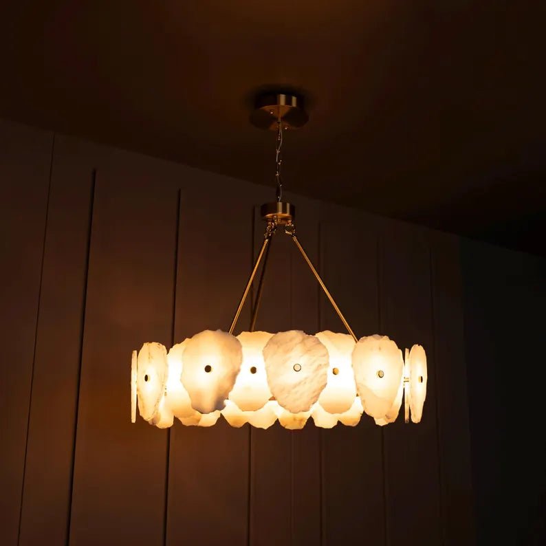 B&B Vintage Round Natural Stone Chandelier