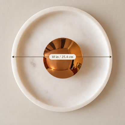 Illustrated 10 in diameter overlay for White / Rose Gold Orbis Curv; dimension from supplier message