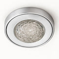 Silver textured glass round flush-mount ceiling light — hero