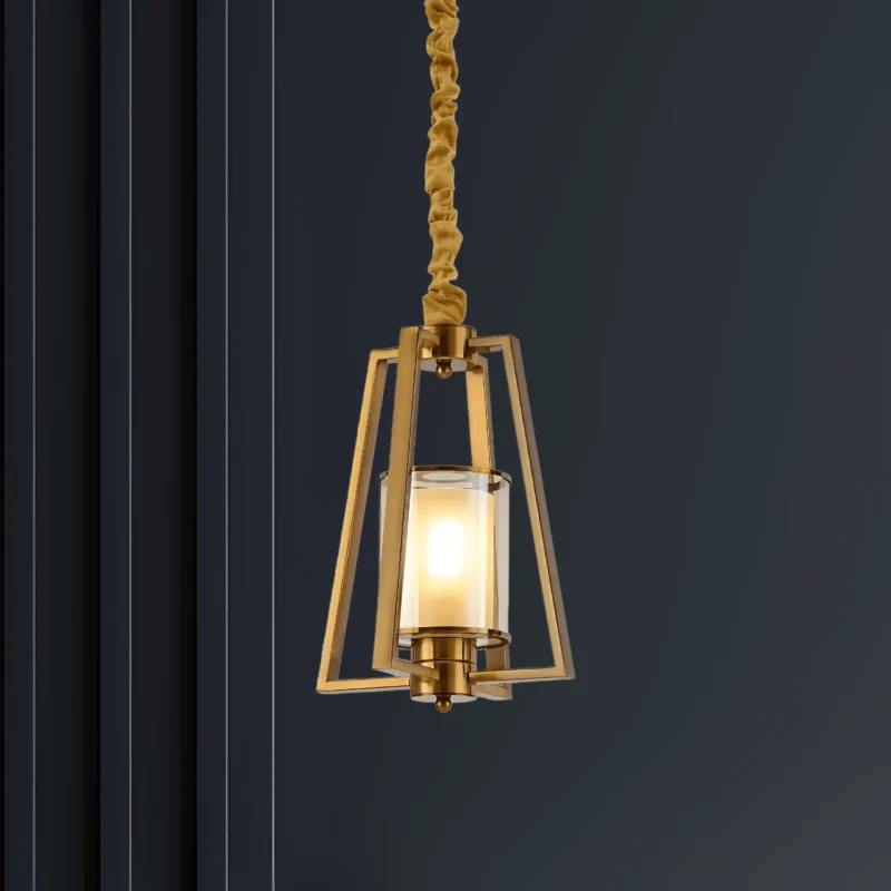 B&B Vintage Brass Pendant Hanging Light - Image 4