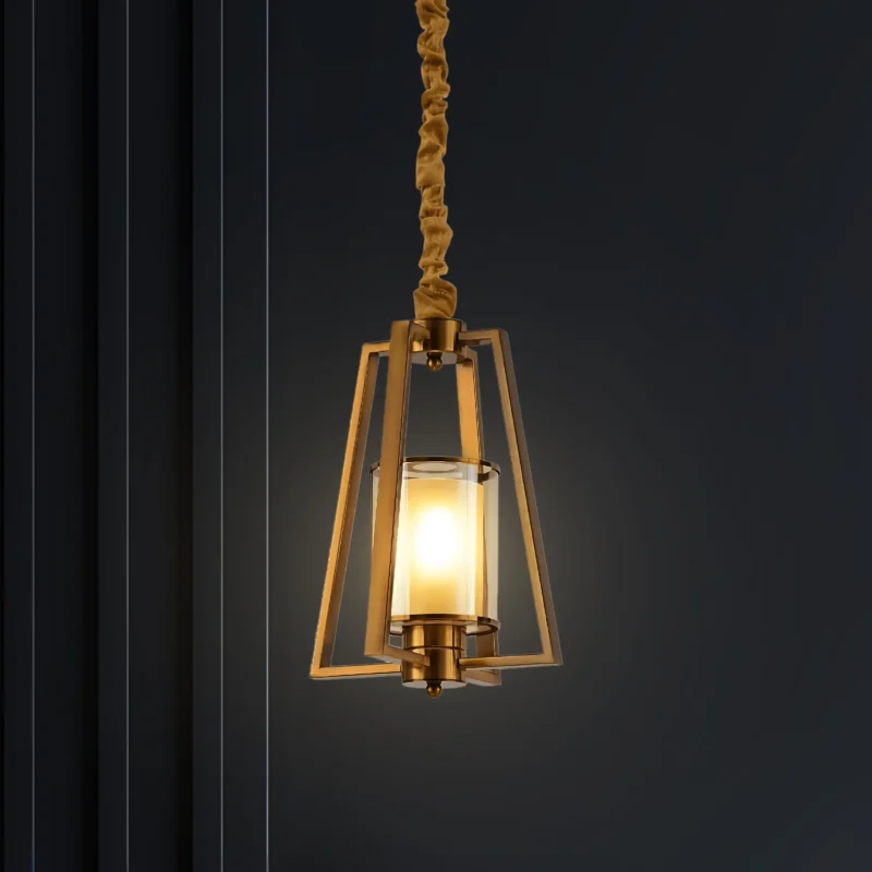 B&B Vintage Brass Pendant Hanging Light - Image 5