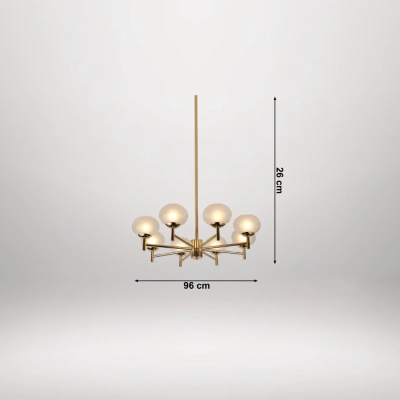 8 Globe Gold Chandelier - Image 4