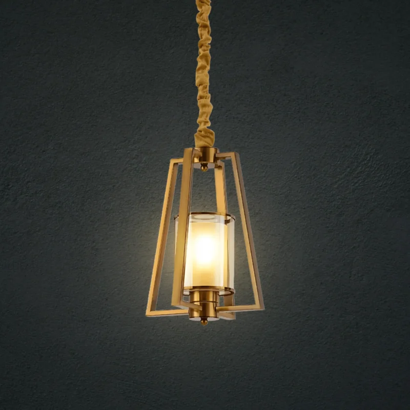 B&B Vintage Brass Pendant Hanging Light - Image 2