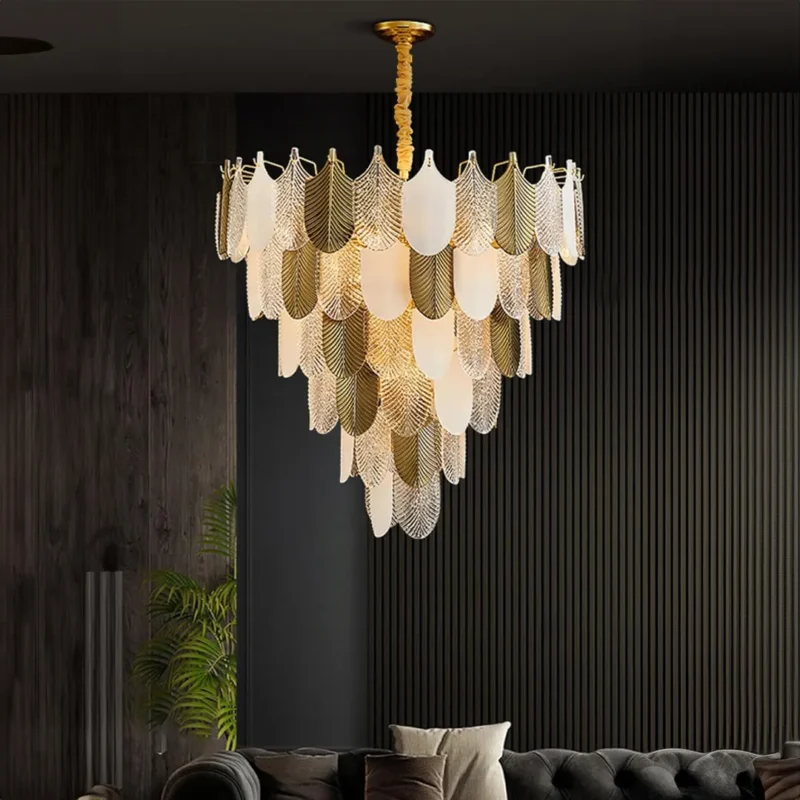 B&B Glam Frost Gold Chandelier