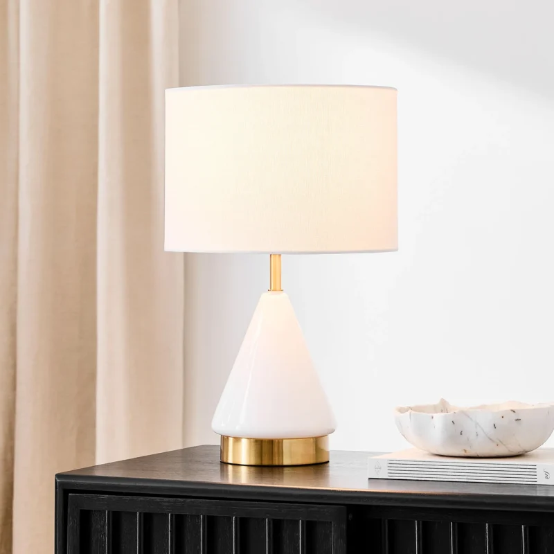 B&B Home Table Lamp with Triangular Glass Base