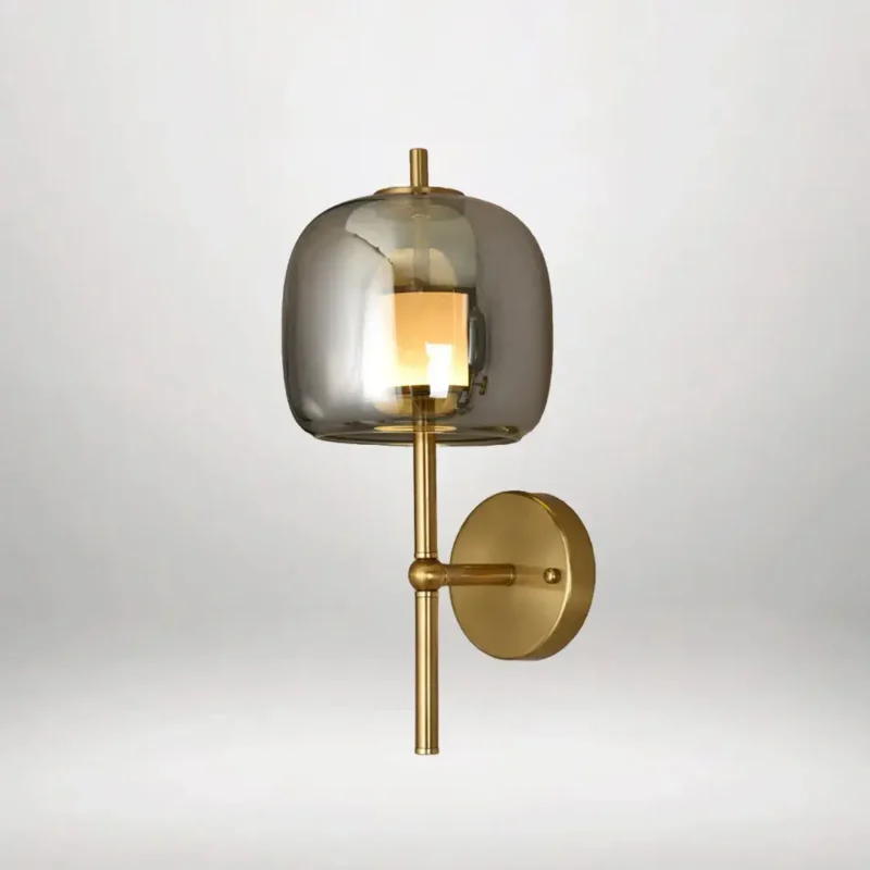 Modern Blown Glass Shade Lamp (Smoke) - Image 3