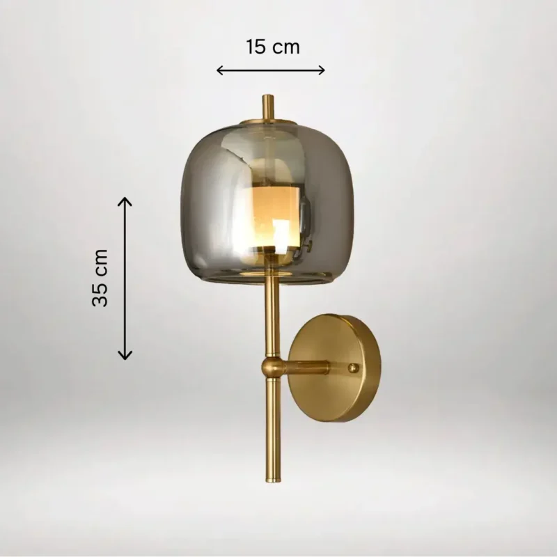 Modern Blown Glass Shade Lamp (Smoke) - Image 4