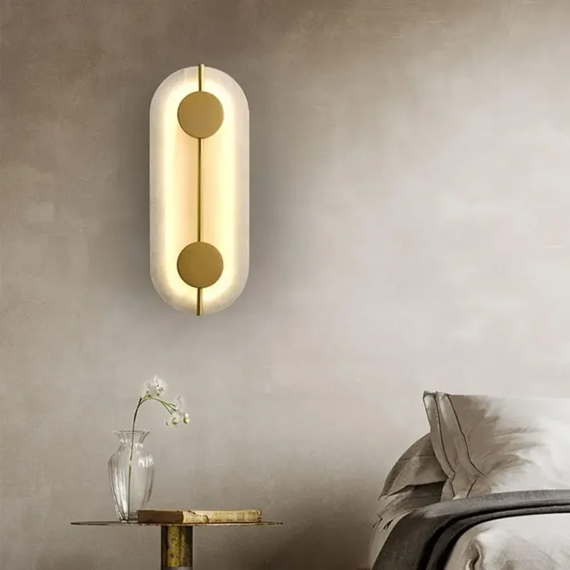 B&B Oval Marble Plate LED Wall Light - Image 3