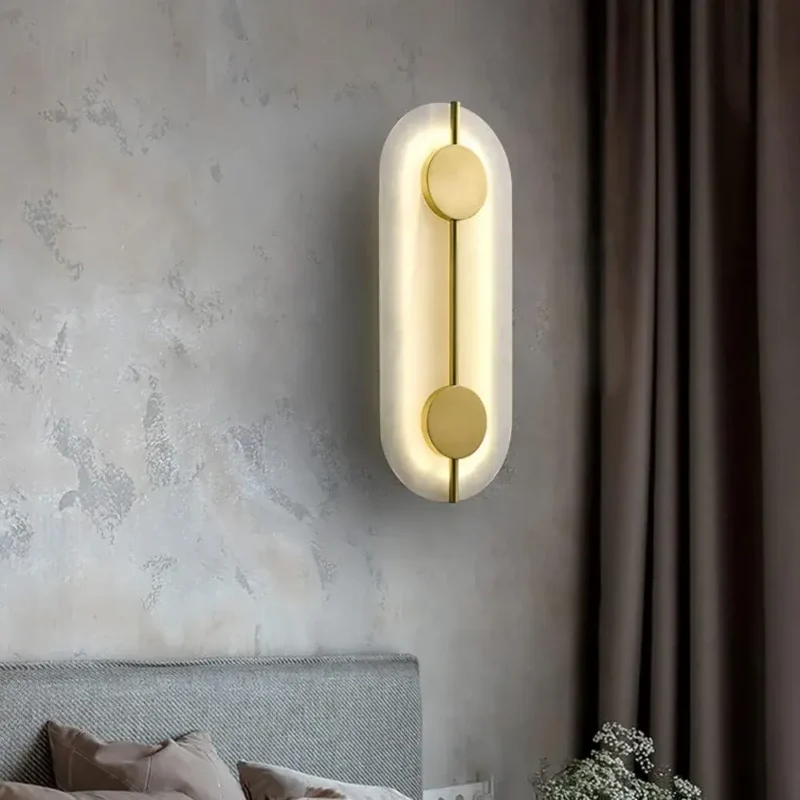 B&B Oval Marble Plate LED Wall Light