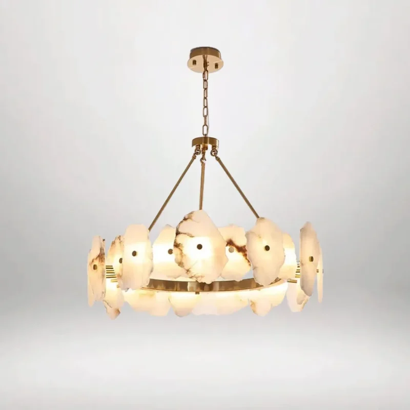 B&B Vintage Round Natural Stone Chandelier - Image 5