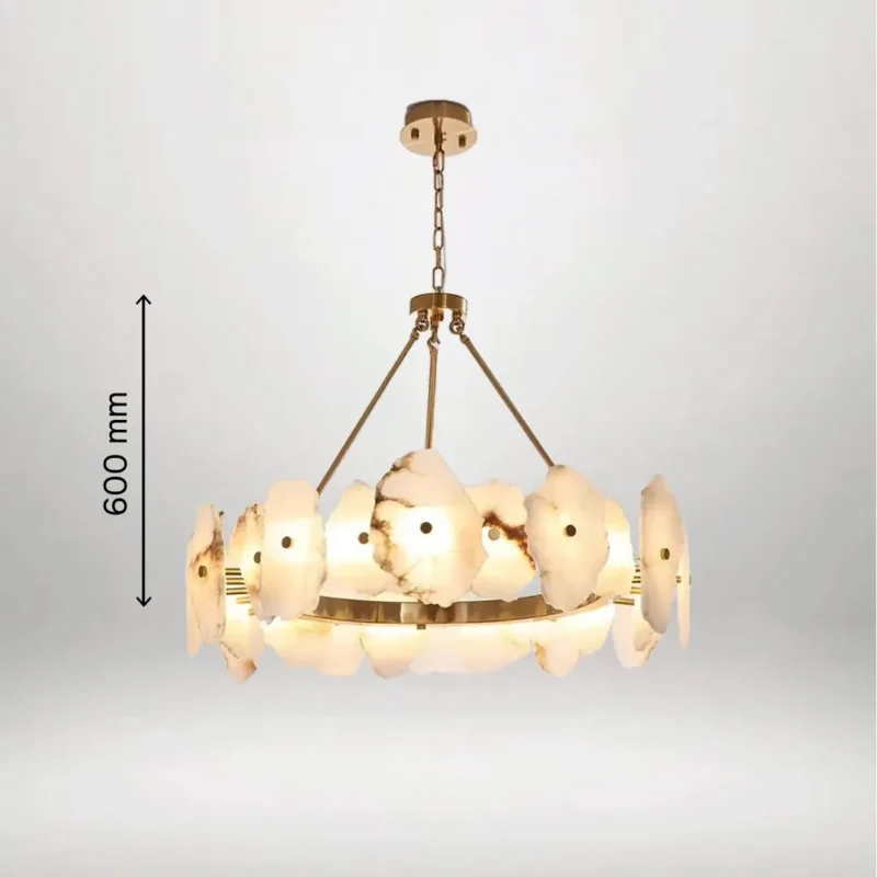 B&B Vintage Round Natural Stone Chandelier - Image 4