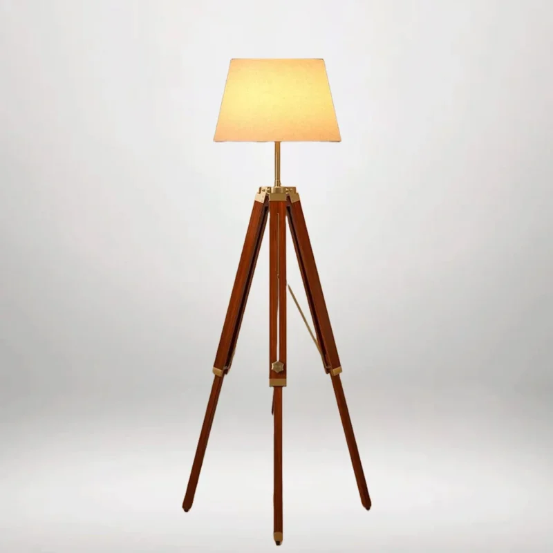 B&B Wooden Tripod Floor Lamp - Image 4