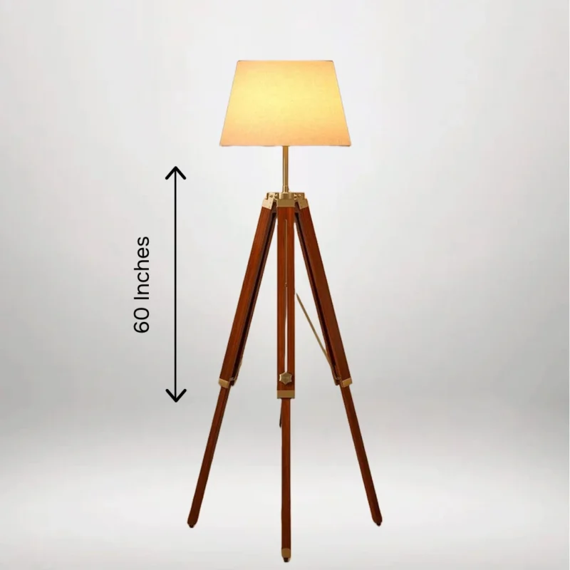 B&B Wooden Tripod Floor Lamp - Image 3