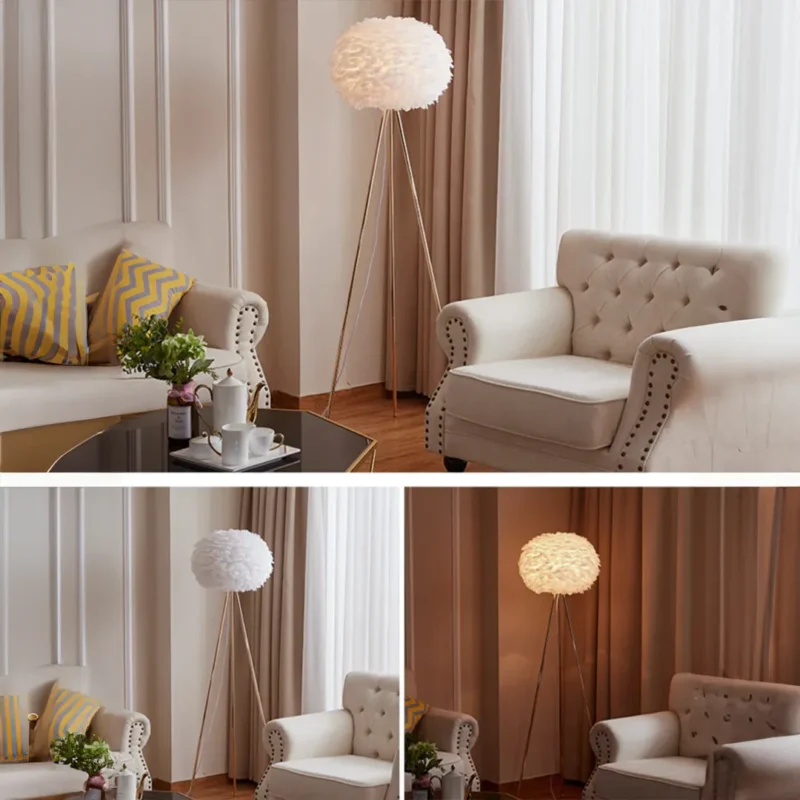 B&B Feather Floor Lamp (White) - Image 3