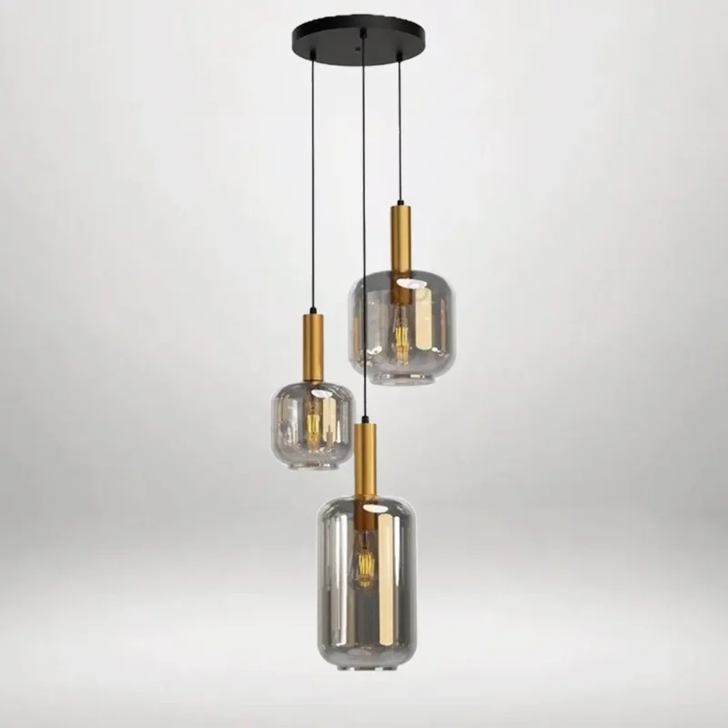 B&B Modern Smokey Glass Hanging Light - Image 4