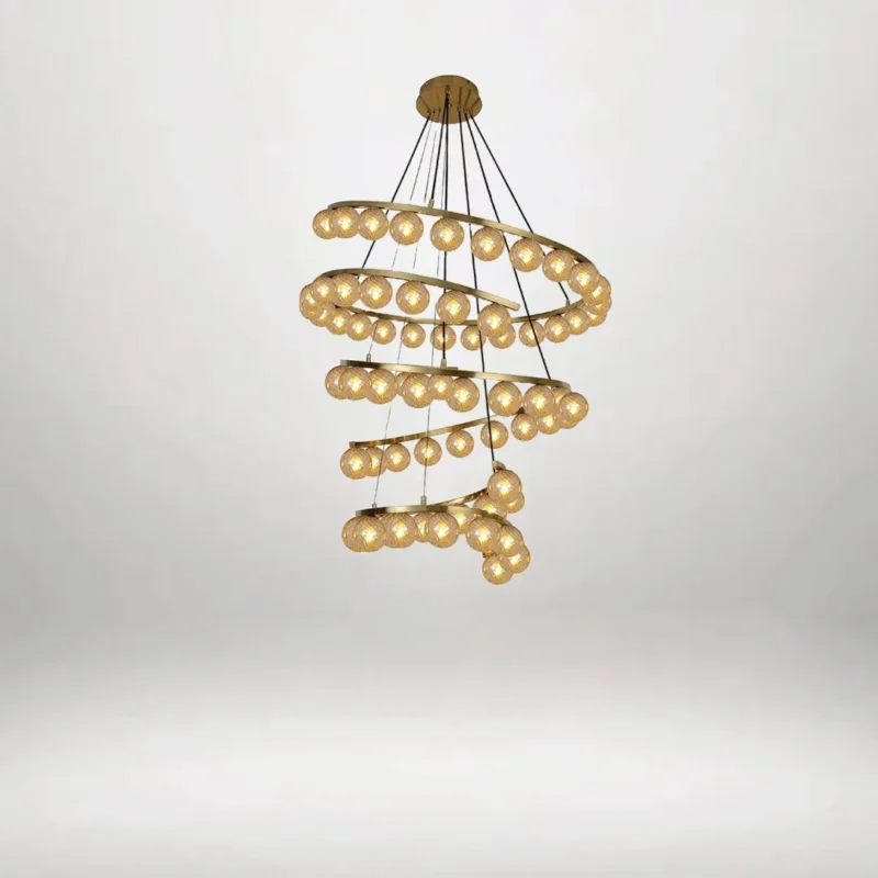 B&B Spiral Amber Glass Chandelier - Image 4