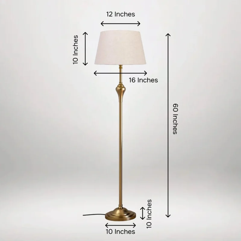 B&B Brass Antique Gold Floor Lamp - Image 3