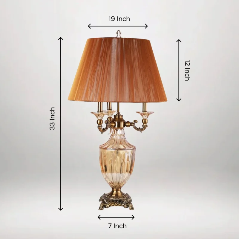 B&B Brown Metal Traditional Rectangle Table Lamp - Image 3