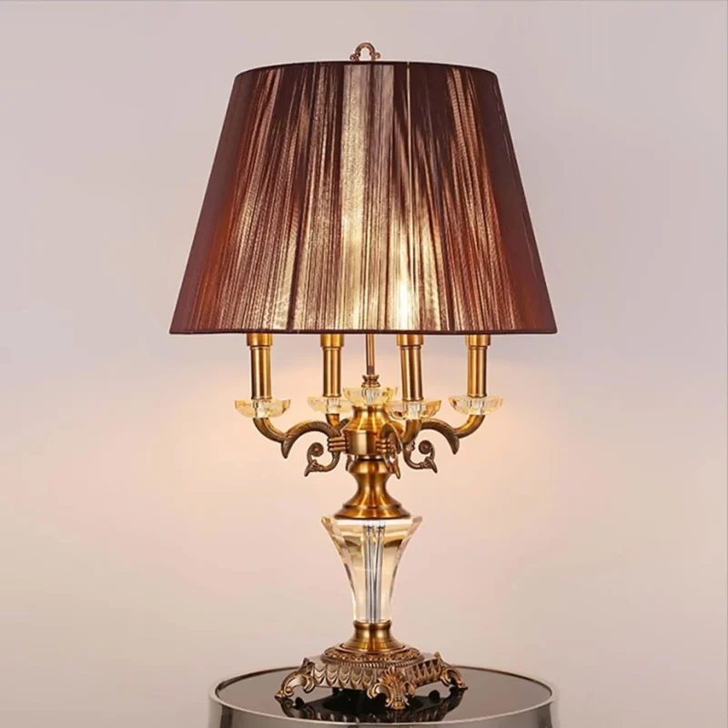 B&B Brown Metal Traditional Rectangle Table Lamp - Image 8