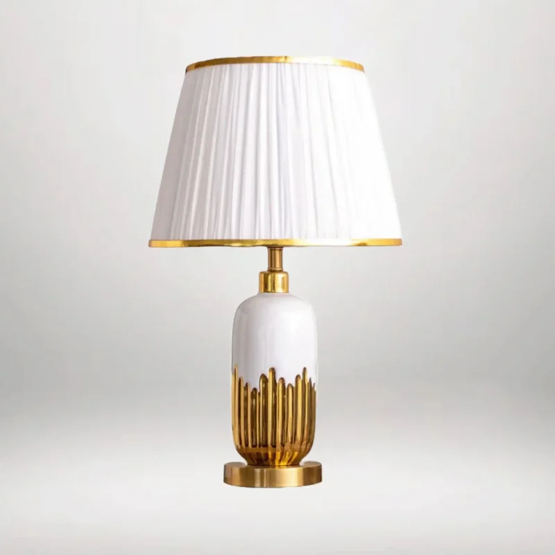 B&B Capsule Gold and White Ceramic Table Lamp Bedside Lamp - Image 9