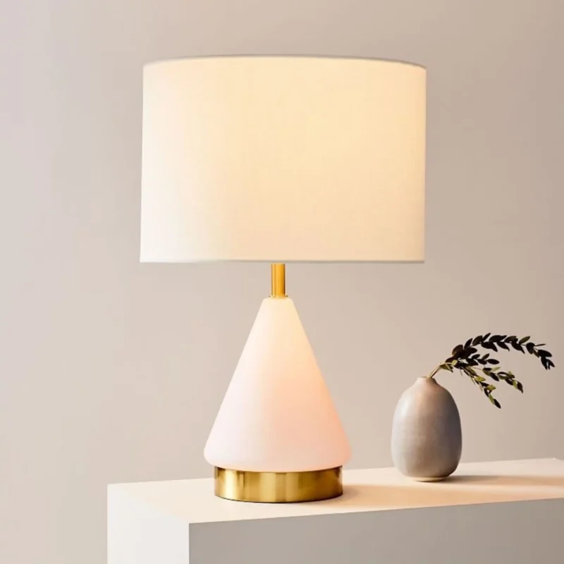 B&B Home Table Lamp with Triangular Glass Base