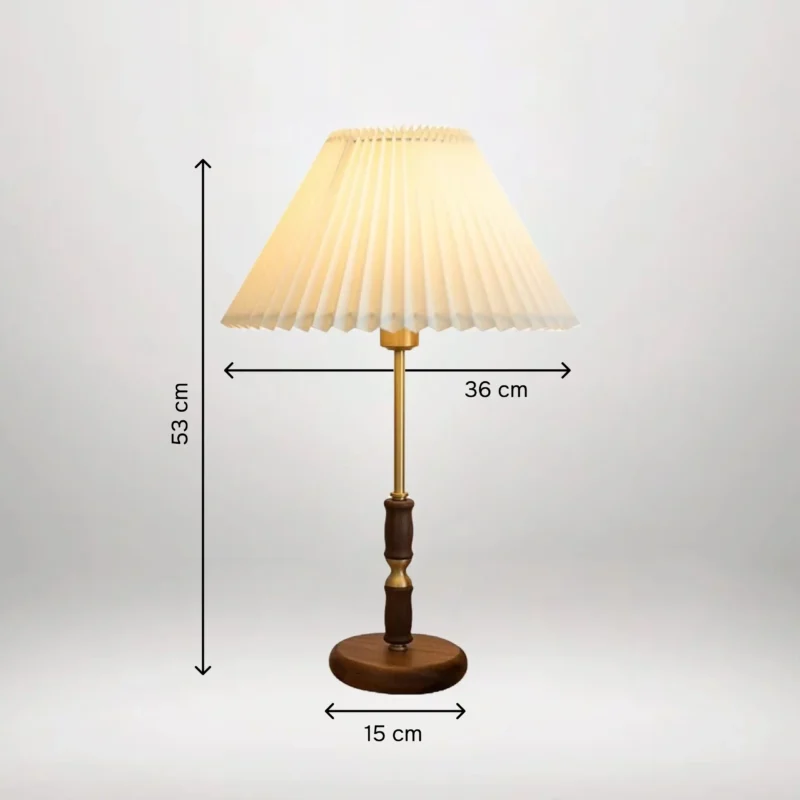 B&B Pleated Wooden Table Lamp - Image 3