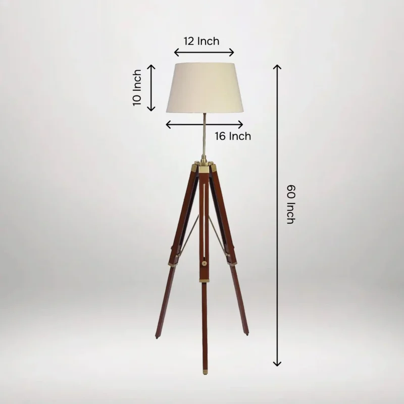 B&B Wooden Tripod Floor Lamp - Image 3