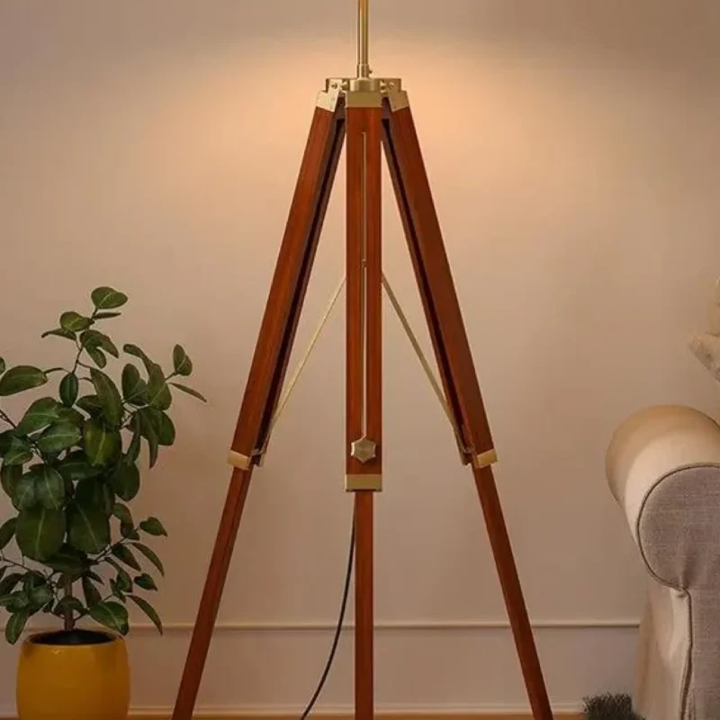 B&B Wooden Tripod Floor Lamp - Image 4